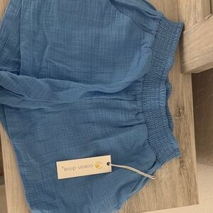 Ocean Drive Light Blue Girls' Smocked Waist Shorts